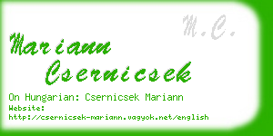 mariann csernicsek business card